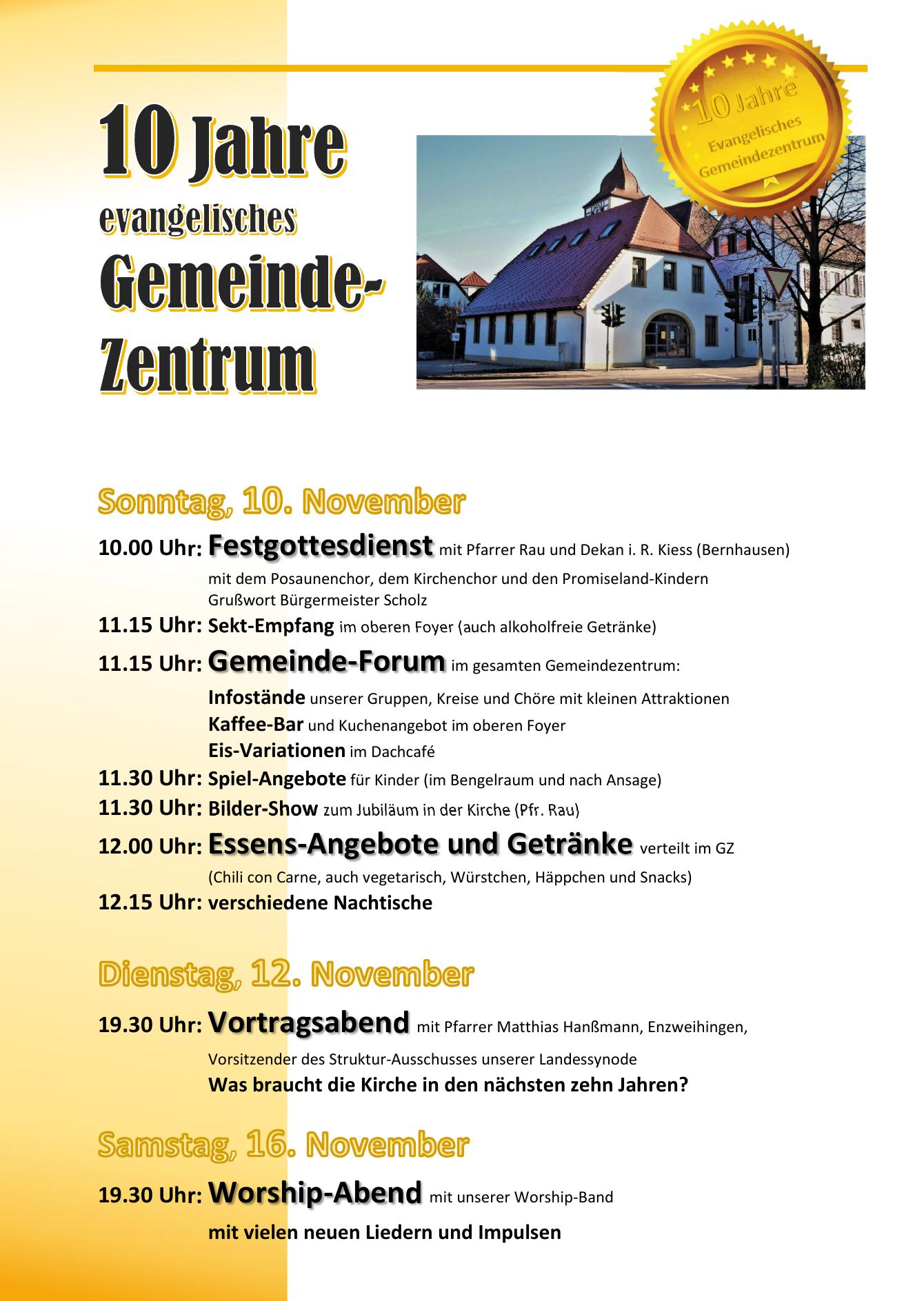 10 Jahre evangelisches Gemeindezentrum